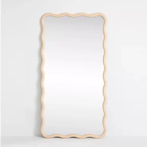 Wavy Pine Wood Mirror Handcrafted Mirror 5WM16