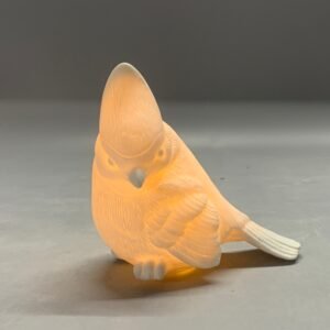 Porcelain Cardinal Bird LED Light Ornament – Translucent Ceramic Accent for Home & Seasonal Decor HY25003