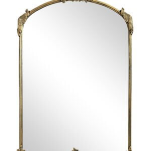 Elegant Vintage Wall Mirror with Ornate Metal & Resin Frame