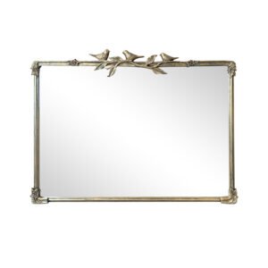 Elegant Vintage Horizontal Mirror with Ornate Metal & Resin Frame