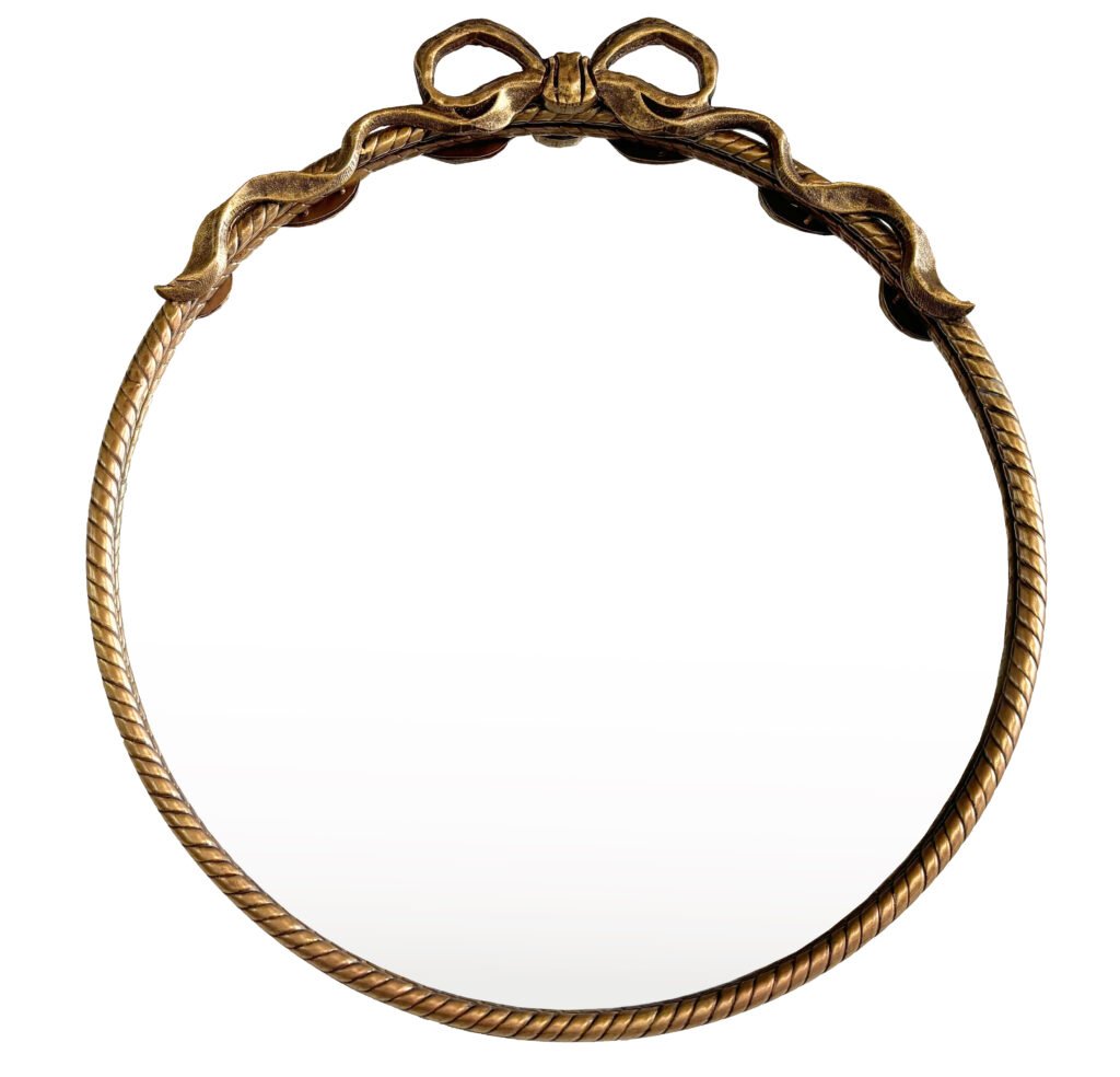 The Iron Frame + Resin “Head” Round Mirror