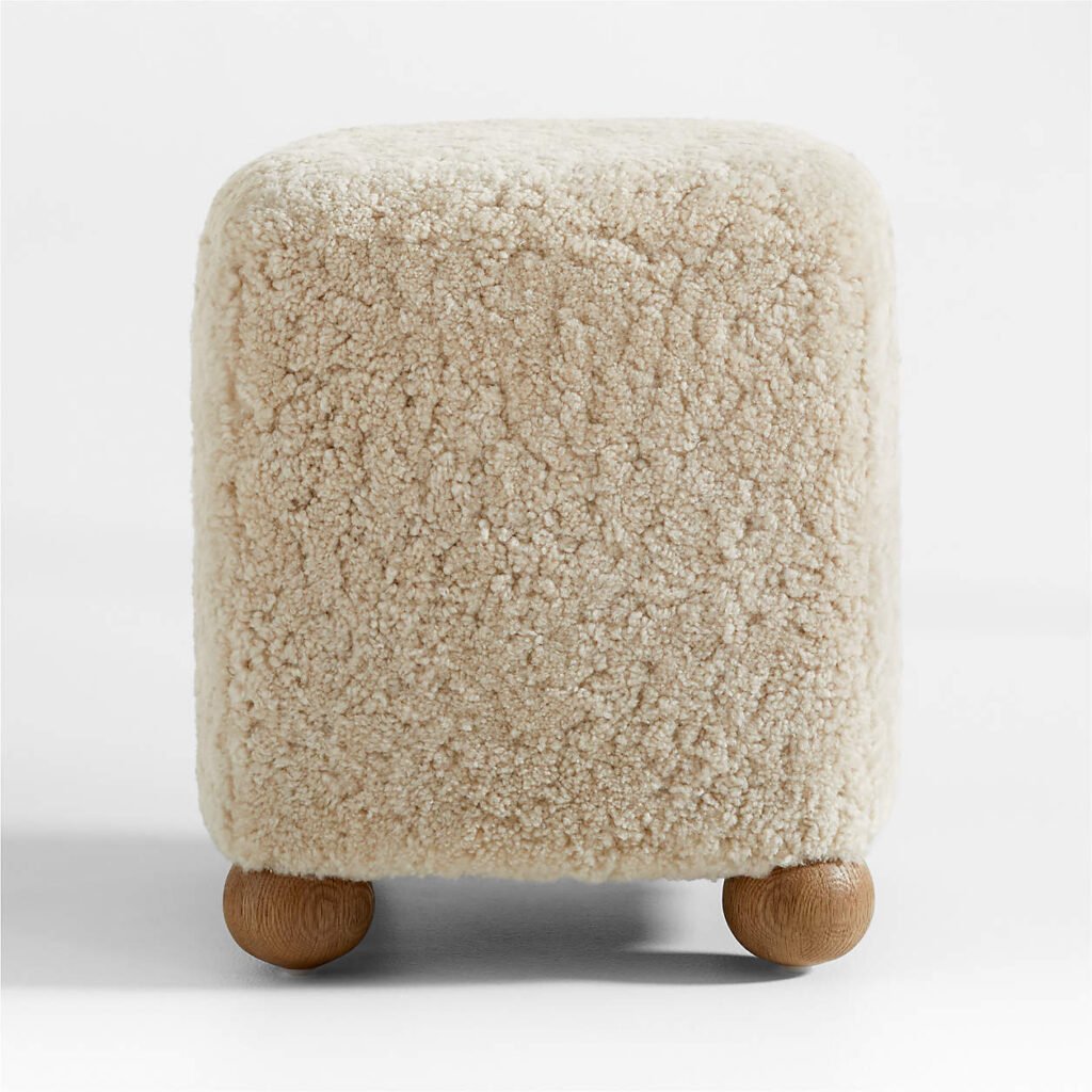 L’Enchere Square Shearling Ottoman