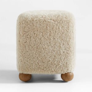 L’Enchere Square Shearling Ottoman