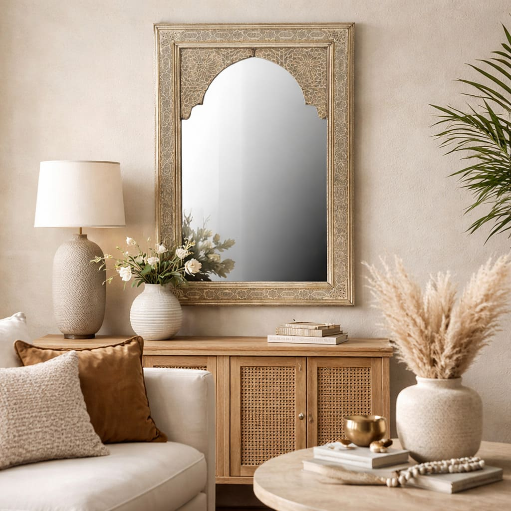 Middle Eastern Inspired Mirrors Wholesale Resin & Iron Frame Mirrors for KSA Hospitality
