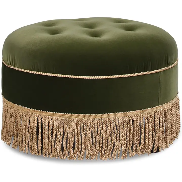 Fluted Velvet Ottoman for Chain Retail Wholesale Furniture Manufacturer