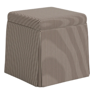 Brown Stripe Skirted Ottoman Wholesale | Tailored Cube Ottoman Supplier