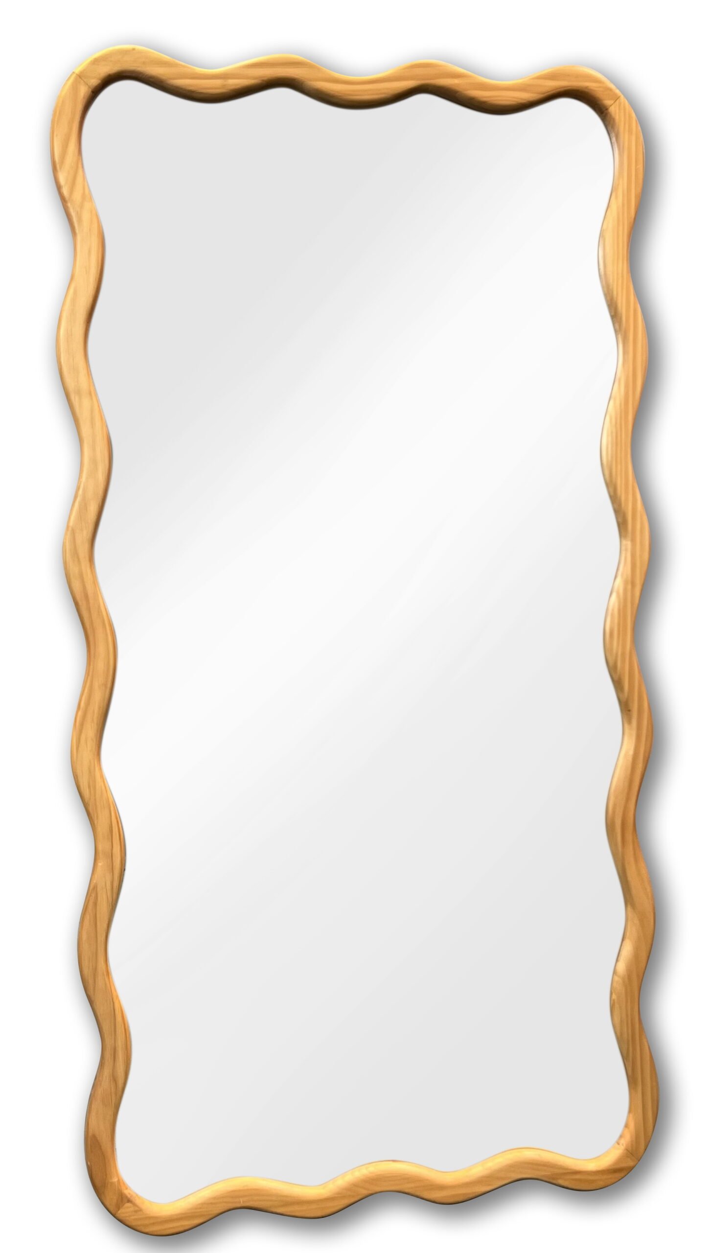 Scalloped Wall Mirror Natural Wood for Retail Buyers | Teruier