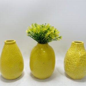 Yellow Ceramic Bud Vase Set Wholesale | Lemon Vase Supplier