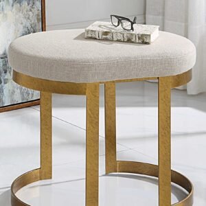 Oval Upholstered Accent Bench