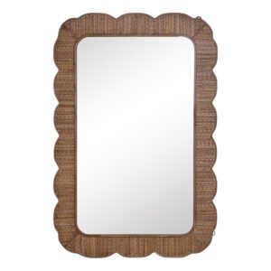 Scalloped Rattan Wall Mirror | Woven Natural Frame Mirror