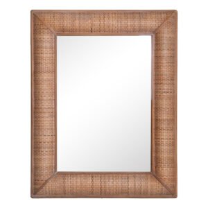 Woven Rattan Wall Mirror | Natural Rectangular Frame Mirror