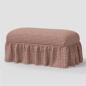 Gingham Skirted Ottoman Bench Wholesale | Upholstered Bench Supplier