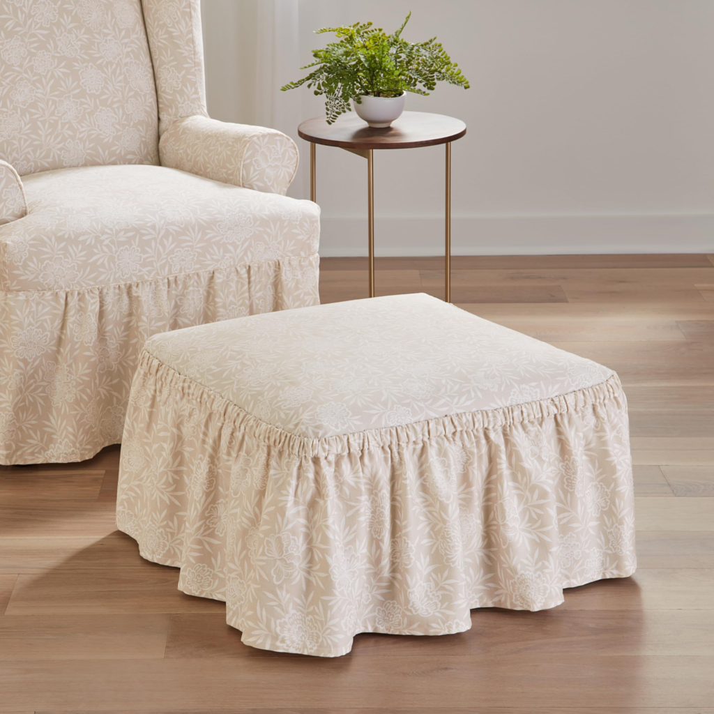 Skirted Ottoman Alternative Box Pleat Ottoman Wholesale | Teruier