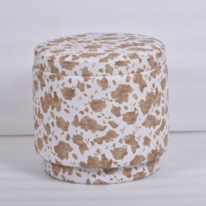 Upholstered Ottoman Stool | Round Accent Ottoman for Retail