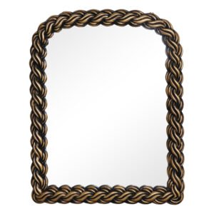 Antique Gold Arched Wall Mirror | Braided Frame Mirror