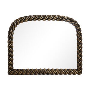 Antique Gold Arched Wall Mirror | Braided Frame Mirror