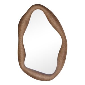 Organic Wood Tone Wall Mirror | Freeform Decorative Mirror