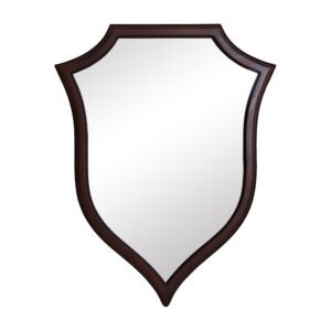 Decorative Wood Wall Mirror | Shield Shape Accent Mirror