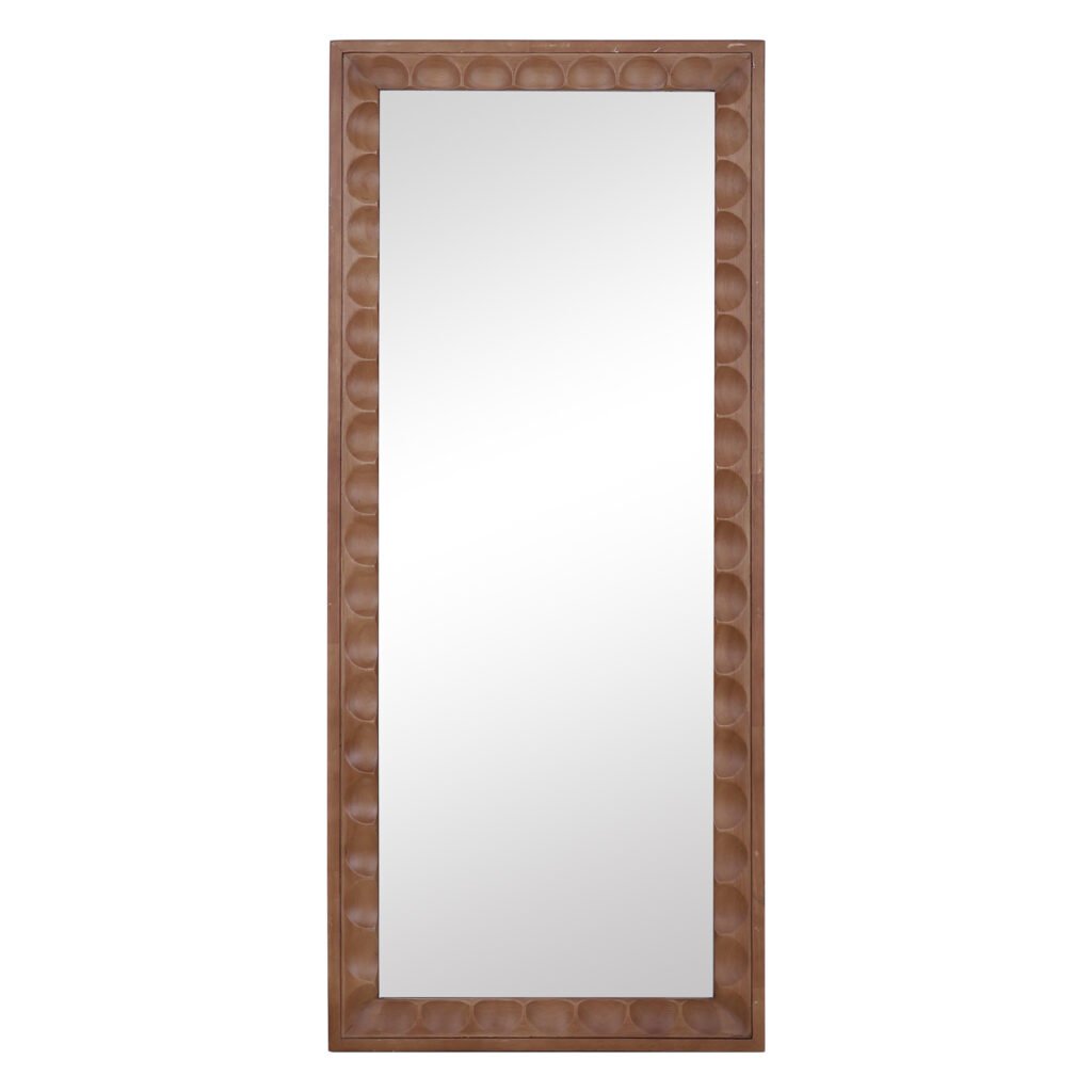 A Slim Vertical Mirror for Buyers Who Want Natural Texture Without Oversized Freight Pressure