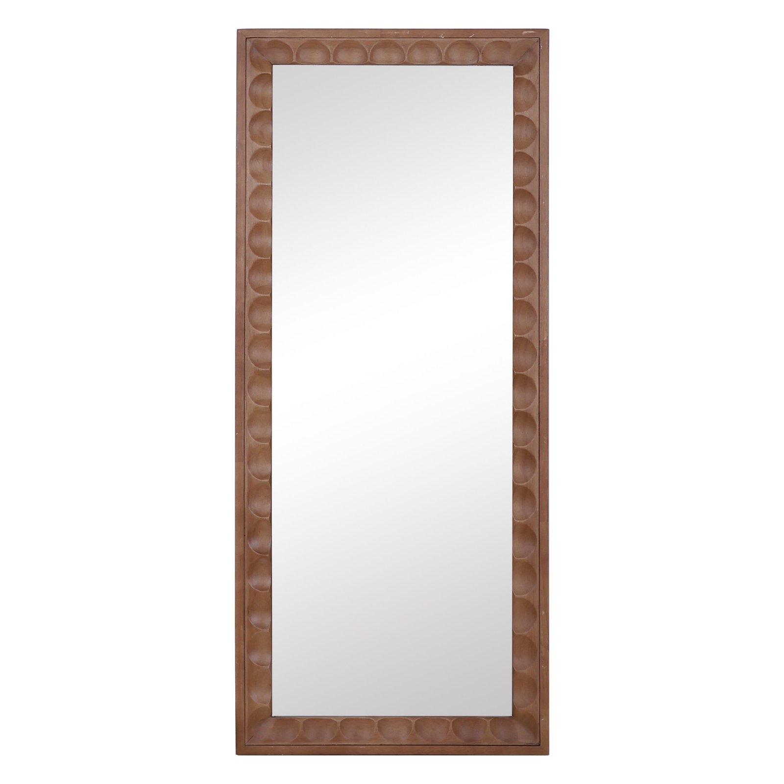A Slim Vertical Mirror for Buyers Who Want Natural Texture Without Oversized Freight Pressure