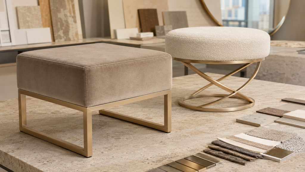 Teruier Completes Sample Review for Gold Metal Accent Stool Collection