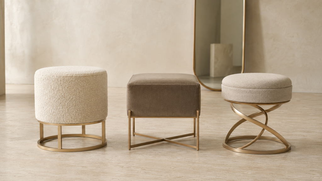Teruier Completes Sample Review for Gold Metal Accent Stool Collection