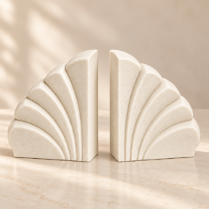 Deco Fan Bookend Set