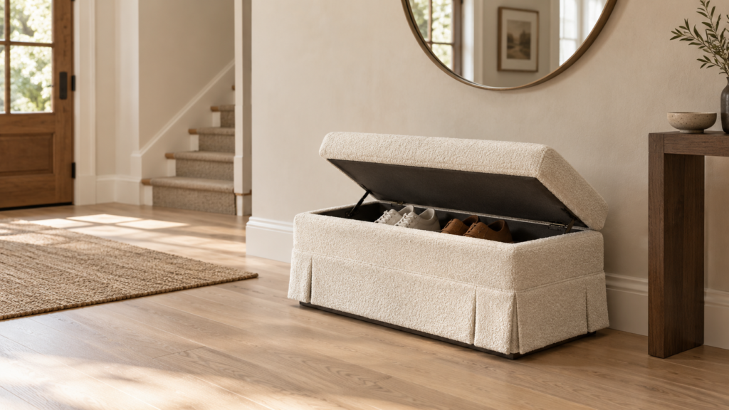 Why a Box Pleat Storage Ottoman Needs More Than a Soft Exterior