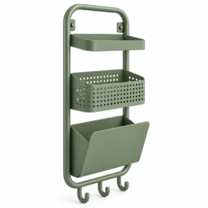 Three-Tier Design with Tray, Basket & Magazine Holder