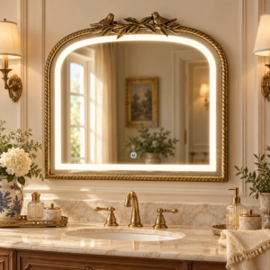 Vintage-Inspired LED Mirror for Elegant Vanity Spaces